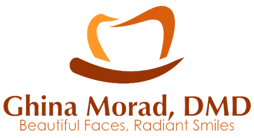 The image is a logo featuring the name  China Mordad DMD  with additional text that reads  Beautiful Smiles,  indicating a dental practice specializing in cosmetic dentistry.